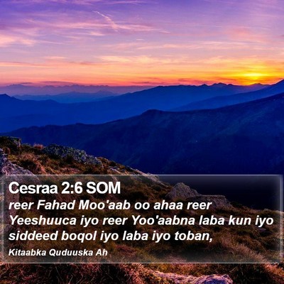 Cesraa 2:6 SOM Bible Verse Image