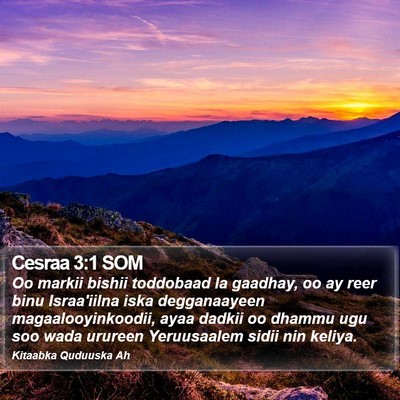 Cesraa 3:1 SOM Bible Verse Image
