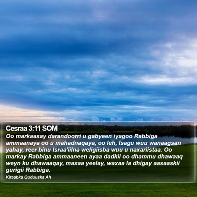 Cesraa 3:11 SOM Bible Verse Image