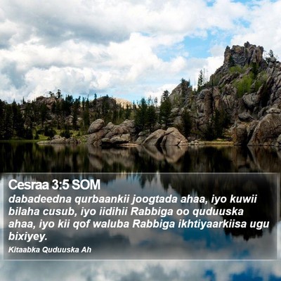 Cesraa 3:5 SOM Bible Verse Image