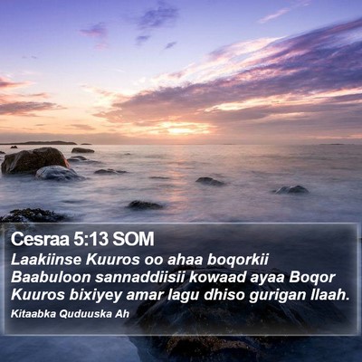 Cesraa 5:13 SOM Bible Verse Image