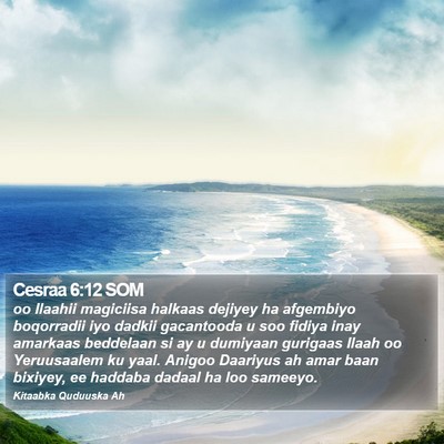 Cesraa 6:12 SOM Bible Verse Image