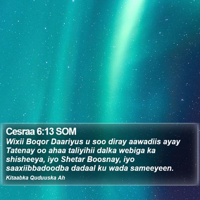 Cesraa 6:13 SOM Bible Verse Image
