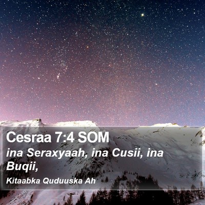 Cesraa 7:4 SOM Bible Verse Image