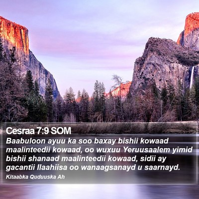 Cesraa 7:9 SOM Bible Verse Image