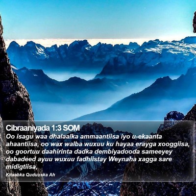 Cibraaniyada 1:3 SOM Bible Verse Image
