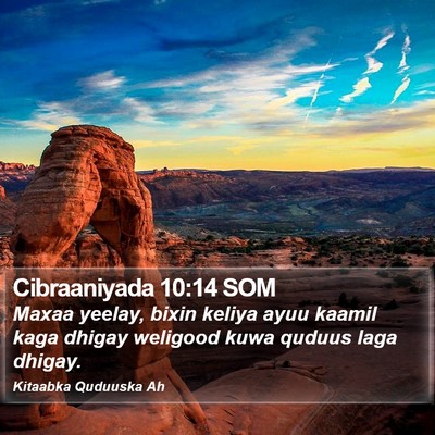 Cibraaniyada 10:14 SOM Bible Verse Image