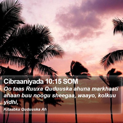 Cibraaniyada 10:15 SOM Bible Verse Image