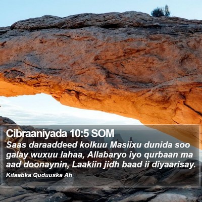 Cibraaniyada 10:5 SOM Bible Verse Image