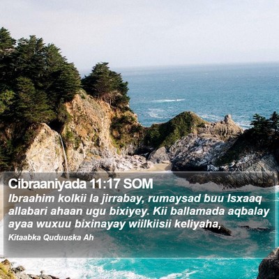 Cibraaniyada 11:17 SOM Bible Verse Image