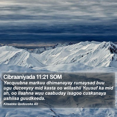 Cibraaniyada 11:21 SOM Bible Verse Image