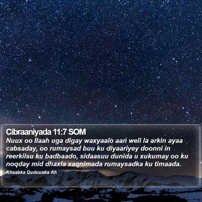 Cibraaniyada 11:7 SOM Bible Verse Image