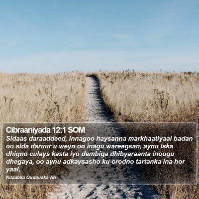Cibraaniyada 12:1 SOM Bible Verse Image