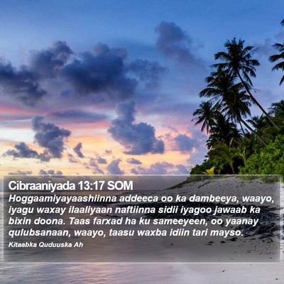 Cibraaniyada 13:17 SOM Bible Verse Image
