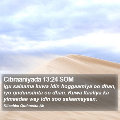 Cibraaniyada 13:24 SOM Bible Verse Image