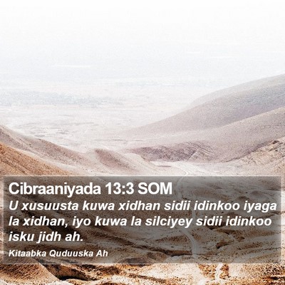 Cibraaniyada 13:3 SOM Bible Verse Image