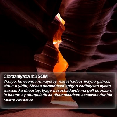 Cibraaniyada 4:3 SOM Bible Verse Image