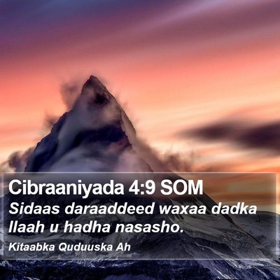Cibraaniyada 4:9 SOM Bible Verse Image