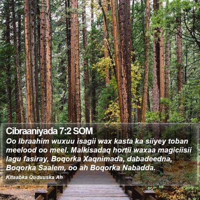Cibraaniyada 7:2 SOM Bible Verse Image