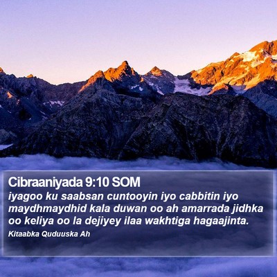 Cibraaniyada 9:10 SOM Bible Verse Image