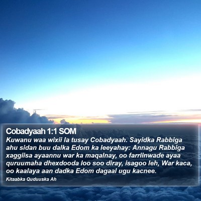 Cobadyaah 1:1 SOM Bible Verse Image