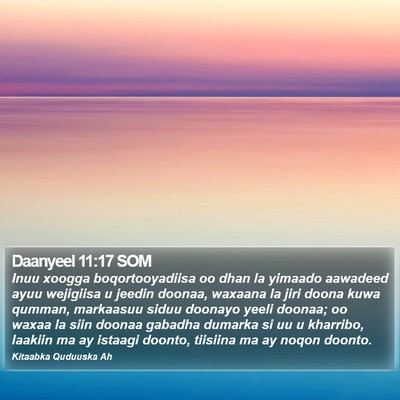 Daanyeel 11:17 SOM Bible Verse Image