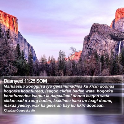 Daanyeel 11:25 SOM Bible Verse Image