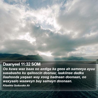 Daanyeel 11:32 SOM Bible Verse Image
