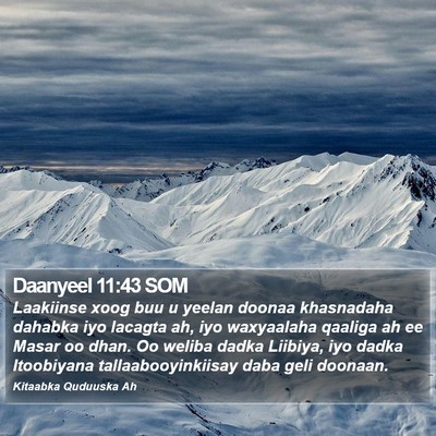 Daanyeel 11:43 SOM Bible Verse Image
