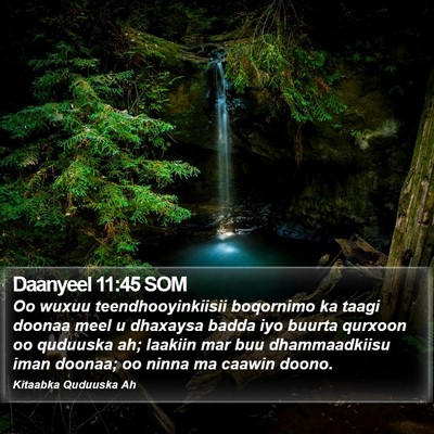 Daanyeel 11:45 SOM Bible Verse Image