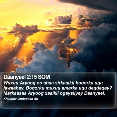Daanyeel 2:15 SOM Bible Verse Image