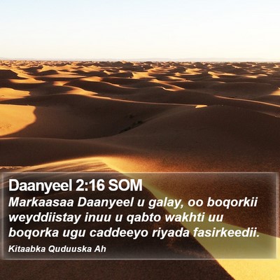 Daanyeel 2:16 SOM Bible Verse Image