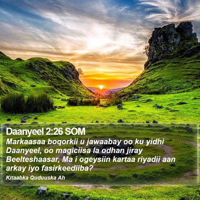 Daanyeel 2:26 SOM Bible Verse Image