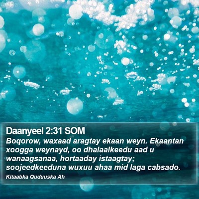 Daanyeel 2:31 SOM Bible Verse Image