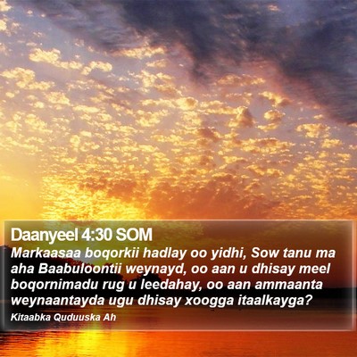 Daanyeel 4:30 SOM Bible Verse Image
