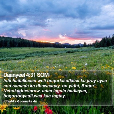 Daanyeel 4:31 SOM Bible Verse Image