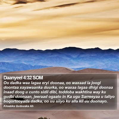 Daanyeel 4:32 SOM Bible Verse Image