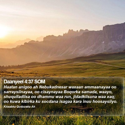 Daanyeel 4:37 SOM Bible Verse Image