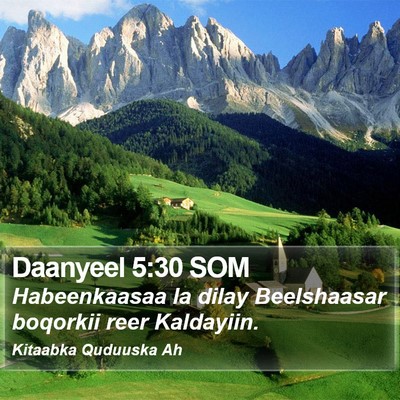 Daanyeel 5:30 SOM Bible Verse Image