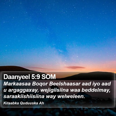 Daanyeel 5:9 SOM Bible Verse Image