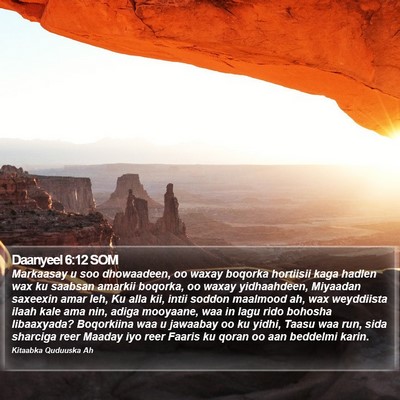 Daanyeel 6:12 SOM Bible Verse Image