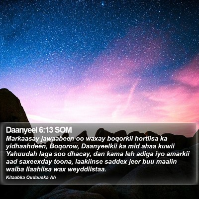 Daanyeel 6:13 SOM Bible Verse Image