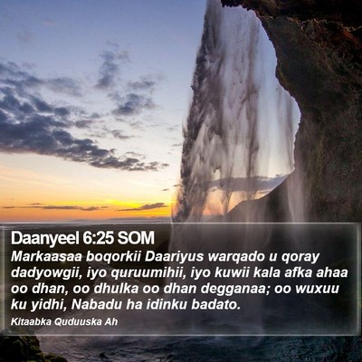 Daanyeel 6:25 SOM Bible Verse Image
