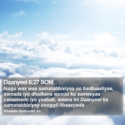 Daanyeel 6:27 SOM Bible Verse Image