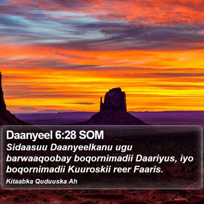 Daanyeel 6:28 SOM Bible Verse Image