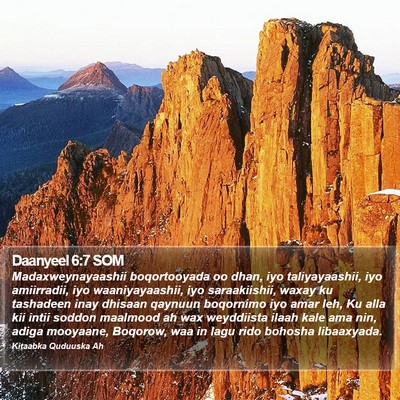 Daanyeel 6:7 SOM Bible Verse Image