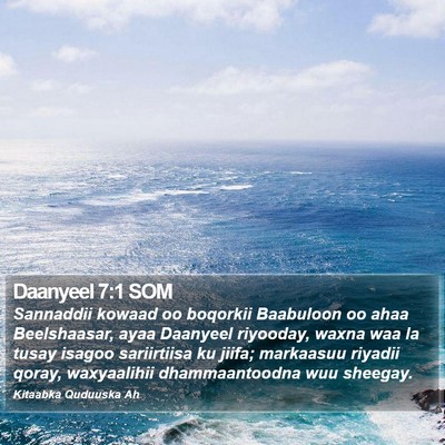 Daanyeel 7:1 SOM Bible Verse Image