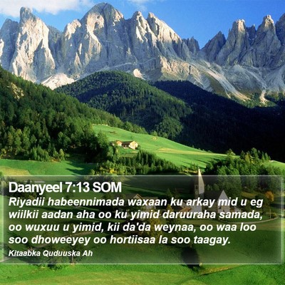 Daanyeel 7:13 SOM Bible Verse Image