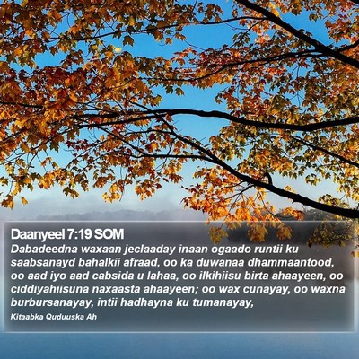 Daanyeel 7:19 SOM Bible Verse Image
