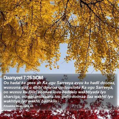 Daanyeel 7:25 SOM Bible Verse Image